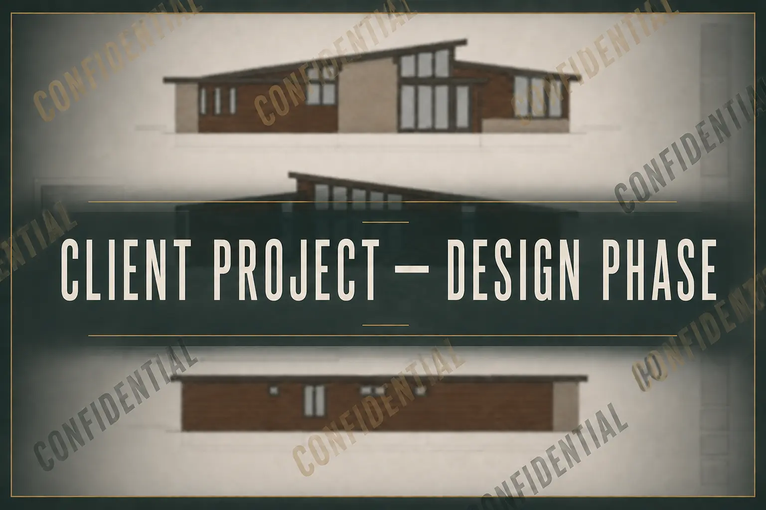 Confidential architectural elevations for a future custom client home