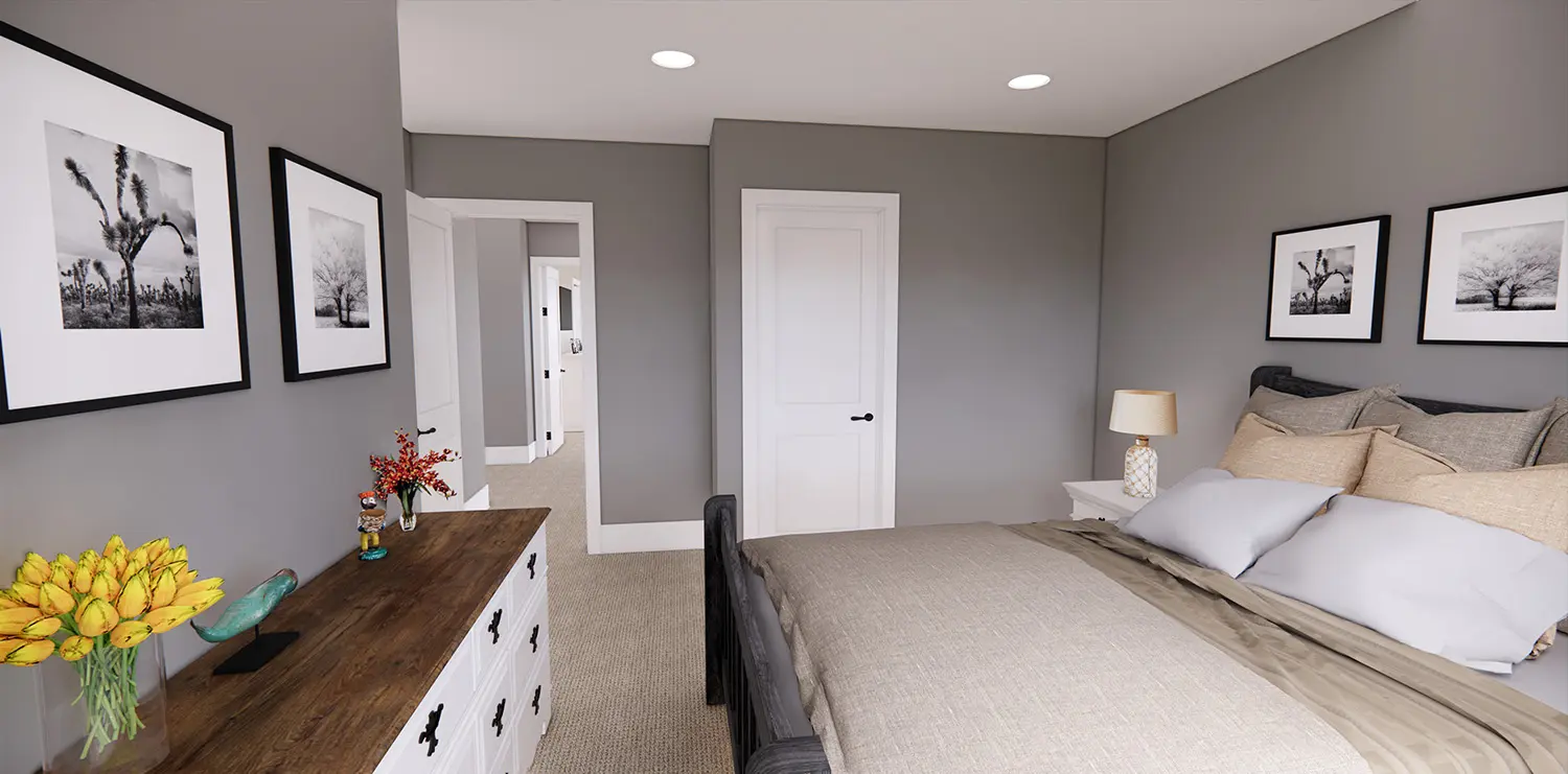 Architectural rendering of an Oak Hill bedroom
